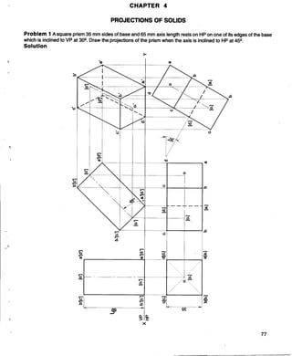 Projection of Solids- Engineering Graphics | PDF