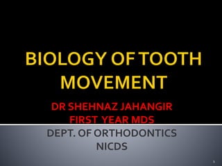 DR SHEHNAZ JAHANGIR
FIRST YEAR MDS
DEPT. OF ORTHODONTICS
NICDS
1
 