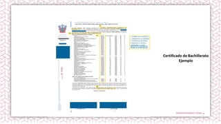 Certificado de Bachillerato
Ejemplo
 