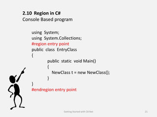 2.Getting Started with C#.Net-(C#) | PDF | Programming Languages ...