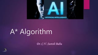 A* Algorithm
Dr. C.V. Suresh Babu
(CentreforKnowledgeTransfer)
institute
 