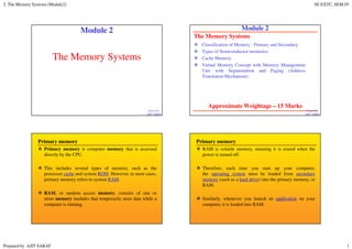 2. the memory systems (module2) | PPT