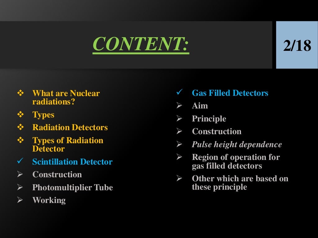 Detection of Nuclear Radiation, Radiation detectors, Types, Photomult…
