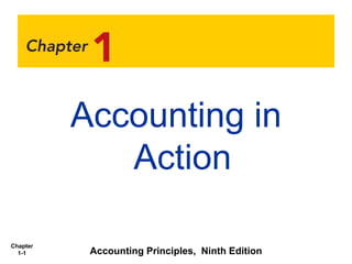 Chapter
1-1
Accounting in
Action
Accounting Principles, Ninth Edition
 
