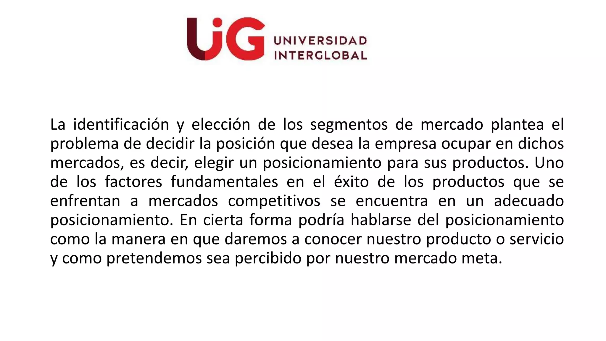 2. segmentación de mercado y posicionamiento | PPT