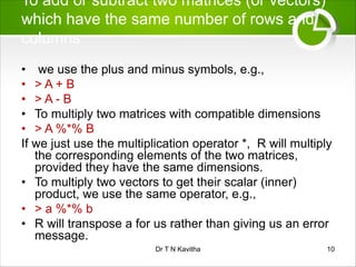 working with matrices in r | PDF
