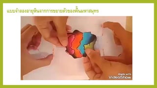 แบบจาลองอายุหินจากการขยายตัวของพื้นมหาสมุทร
 