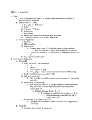 2.22.2010 – Organelles<br />Slide 1