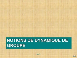 NOTIONS DE DYNAMIQUE DE
GROUPE
MLTv
 