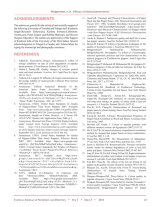 Hot peppers: vii. Efficacy of chemical preservatives on the quality and ...