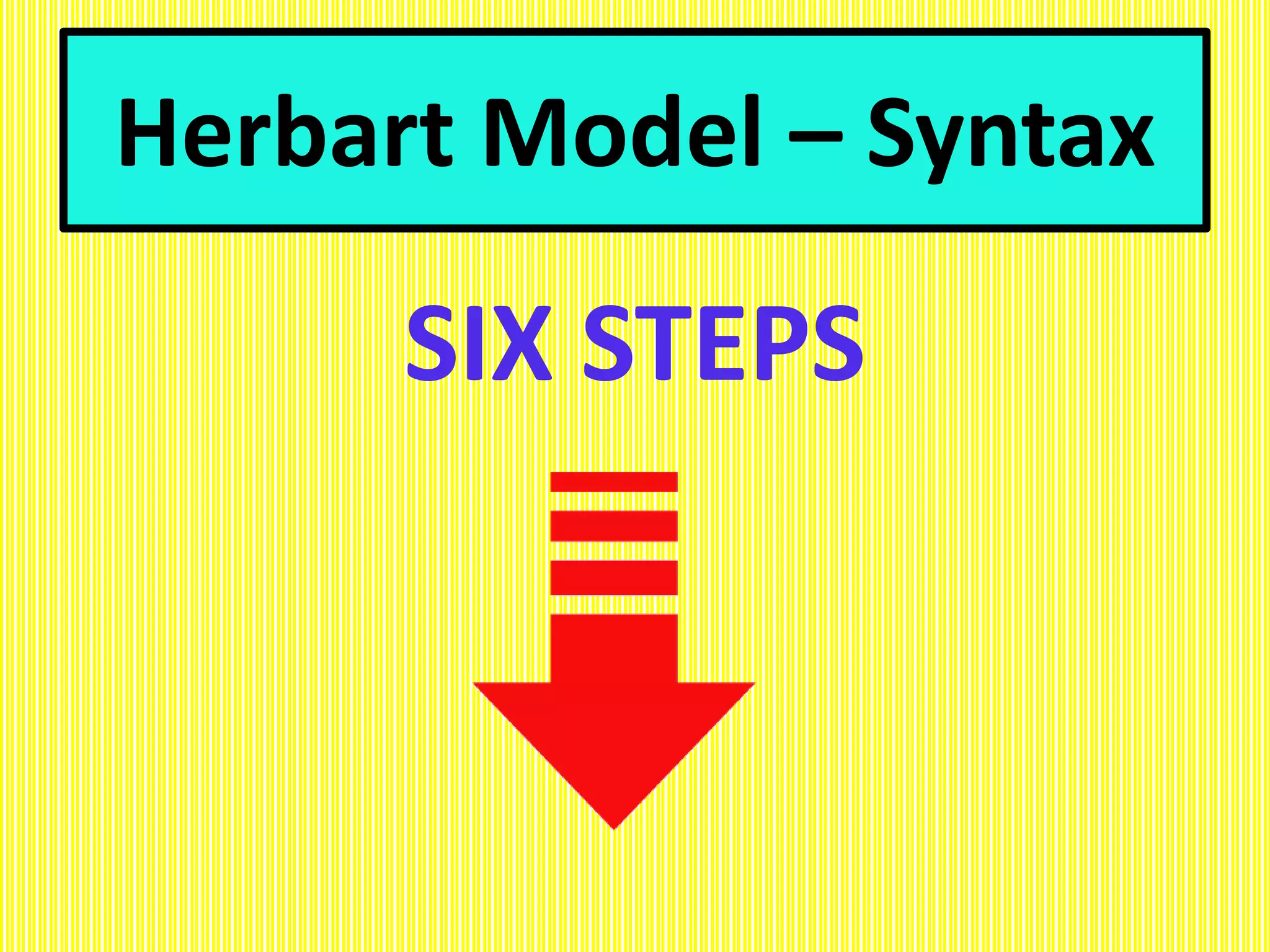 Herbart Model – Syntax
SIX STEPS
 