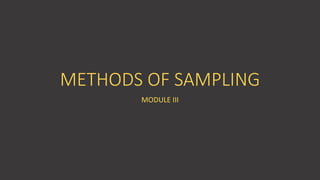 Methods of sampling Statistics | PPTX