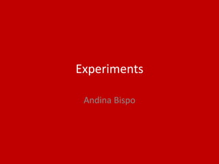 Experiments
Andina Bispo
 