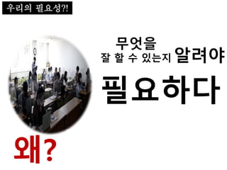 필요하다
우리의 필요성?!
그들에게 알려야
무엇을
잘 할 수 있는지
왜? 6,888,435!
 