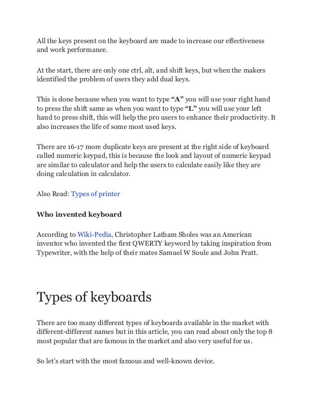 What is Keyboard Different Types of Keyboards Advantages, and