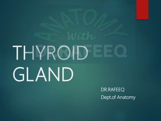 THYROID
GLAND
DR.RAFEEQ
Dept.of Anatomy
 