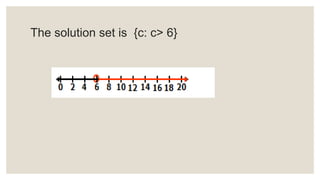 The solution set is {c: c> 6}
 