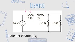 51
Ejemplo
Calcular el voltaje vx
 