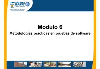 Modulo 6
Metodologías prácticas en pruebas de software
 
