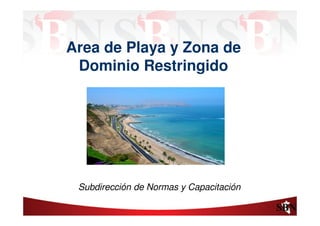 Ing. A. MORE S.
Area de Playa y Zona de
Dominio Restringido
Subdirección de Normas y Capacitación
 