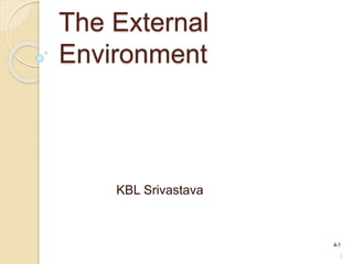 4-1
The External
Environment
KBL Srivastava
1
 
