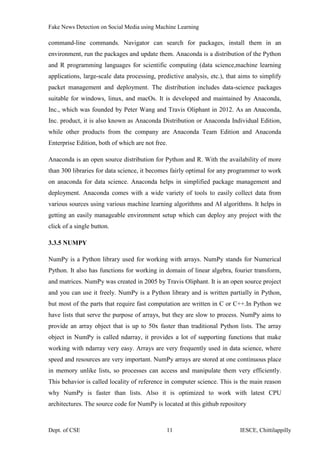 Fake News Detection on Social Media using Machine Learning | PDF