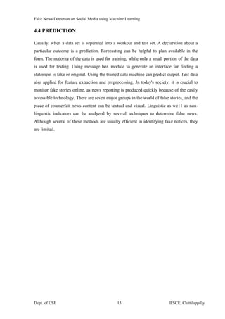 Fake News Detection on Social Media using Machine Learning | PDF