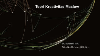 Teori Kreativitas Maslow
Dr. Sunarsih, M.A.
Tefur Nur Rohman, S.S., M.Li
 