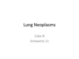 Lung Neoplasms
Zube B
Schwartzs 11
1
 