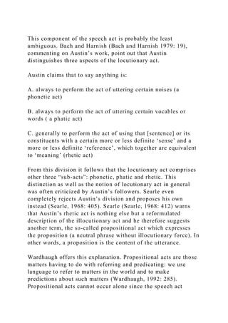 2. The Locutionary, Illocutionary and Perlocutionary ActsThe loc.docx