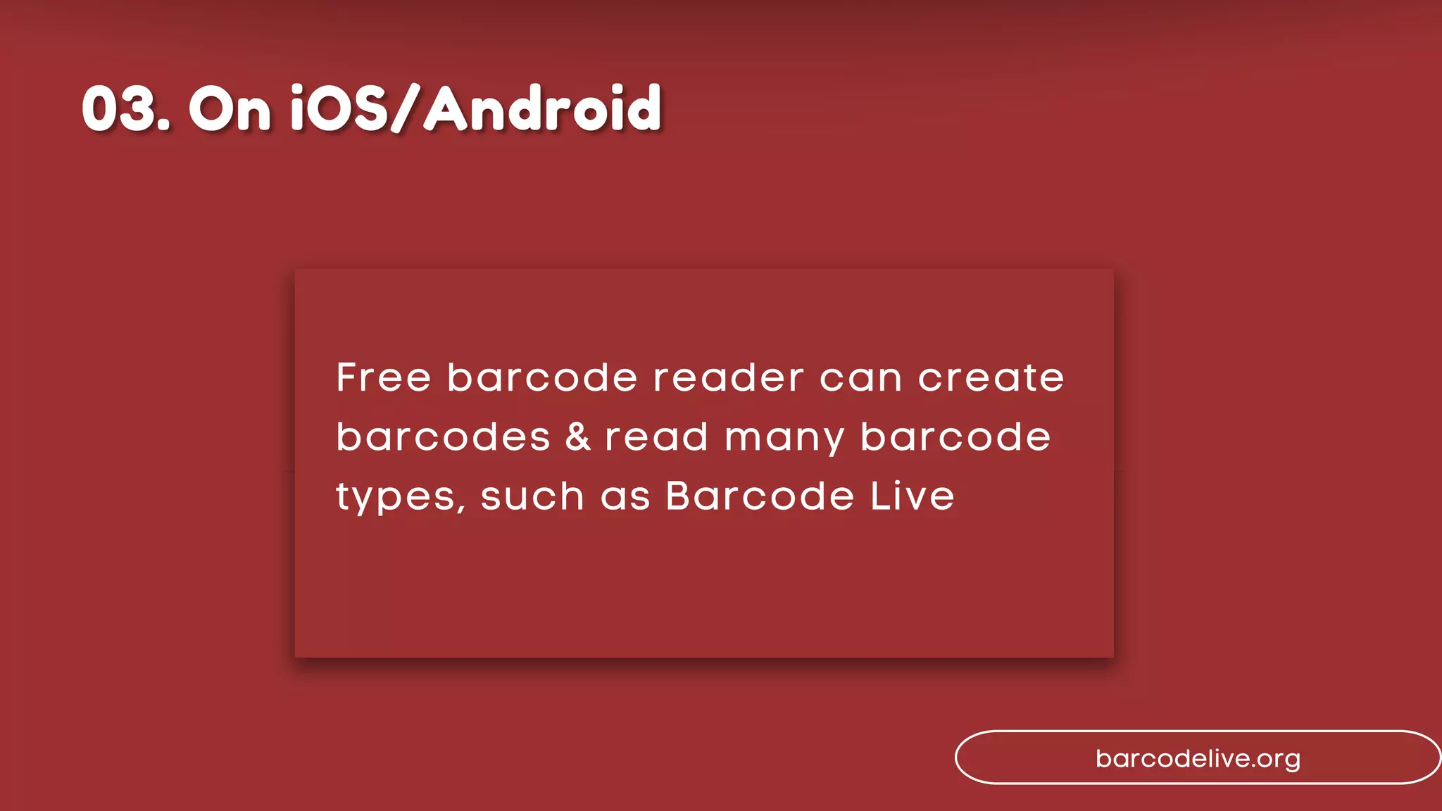 Free barcode reader can create
barcodes & read many barcode
types, such as Barcode Live
barcodelive.org
