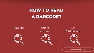 Manually With a
scanner
On
iOS/Android
barcodelive.org