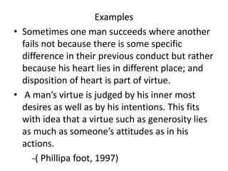 Examples
• Sometimes one man succeeds where another
fails not because there is some specific
difference in their previous ...