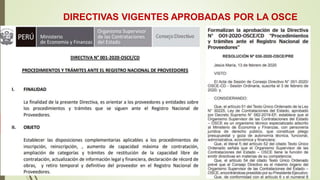 DIRECTIVAS VIGENTES APROBADAS POR LA OSCE
 