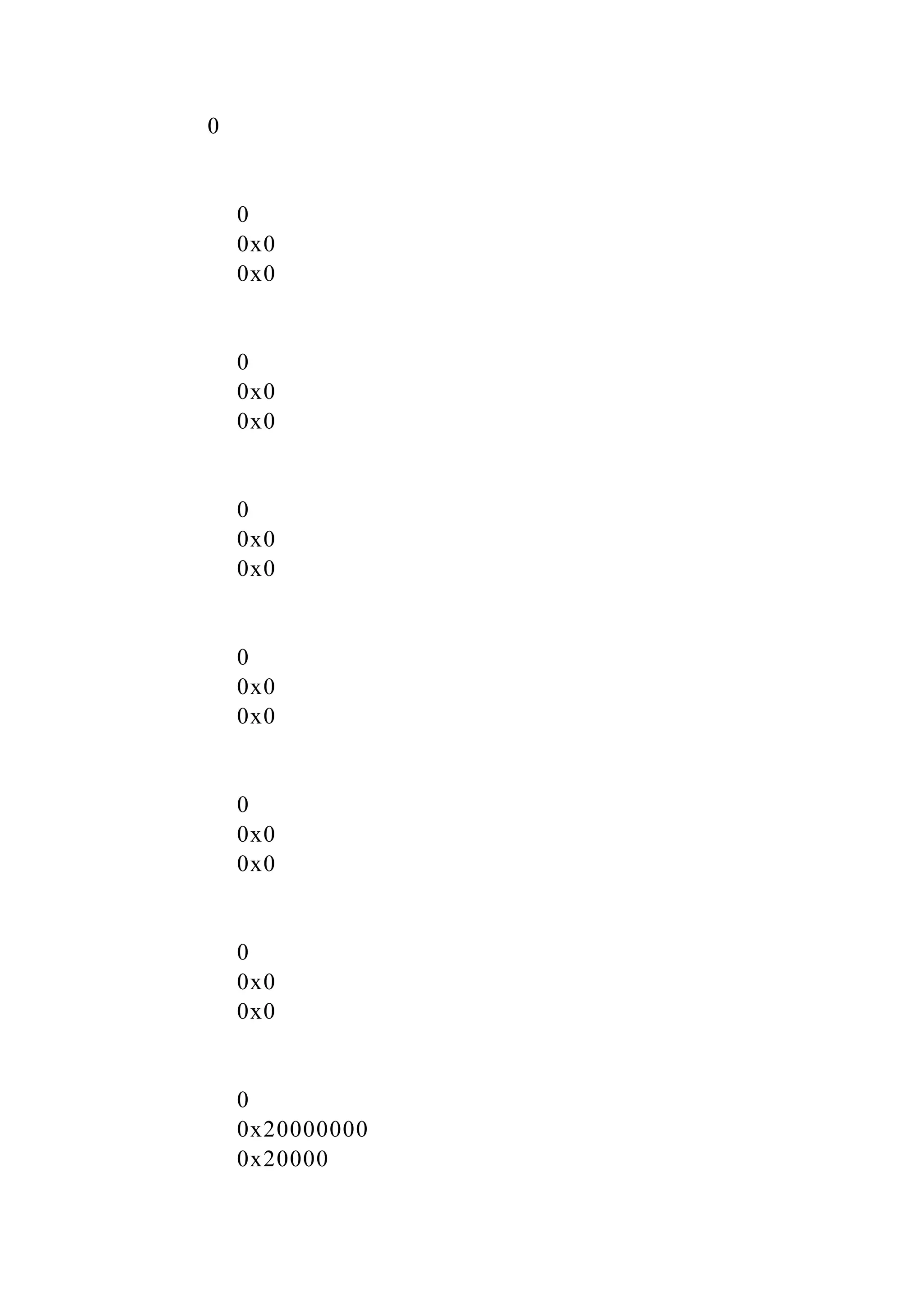 0
0
0x0
0x0
0
0x0
0x0
0
0x0
0x0
0
0x0
0x0
0
0x0
0x0
0
0x0
0x0
0
0x20000000
0x20000
 