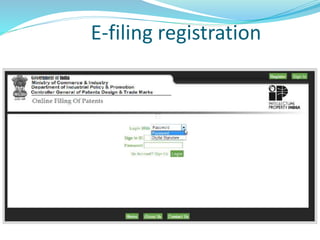 E-filing registration
 