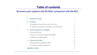 Table of contents
Business cycle update to Q2-Q3.2022; comparison with Q4.2021.
 