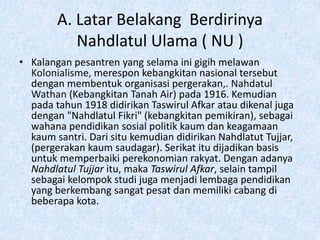 Nahdlatul Ulama kebangkitan Islam Indonesia