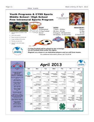 Page 11                  Week ending 19 April   2013
          FRSA   FLASH
 