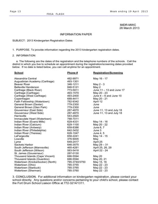 Page 13                  Week ending 19 April   2013
          FRSA   FLASH
 