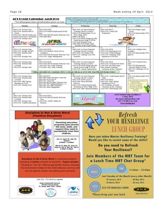 Page 18   Week ending 19 April   2013
 