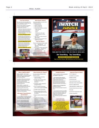 Page 2                  Week ending 19 April   2013
         FRSA   FLASH
 