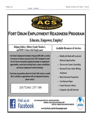 Page 20                  Week ending 19 April   2013
          FRSA   FLASH
 