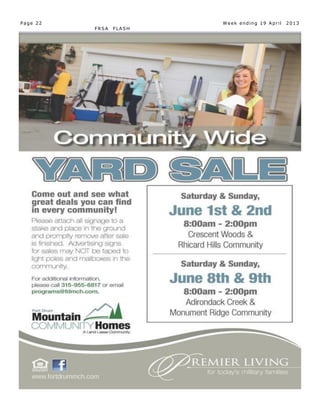 Page 22                  Week ending 19 April   2013
          FRSA   FLASH
 