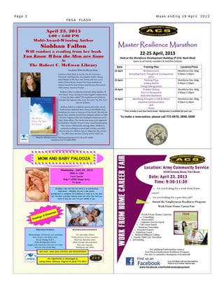 Page 3                  Week ending 19 April   2013
         FRSA   FLASH
 