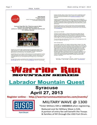 Page 7                  Week ending 19 April   2013
         FRSA   FLASH
 