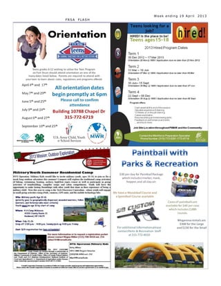 Week ending 19 April   2013
FRSA   FLASH
 