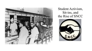 Student Activism,
Sit-ins, and
the Rise of SNCC
 