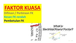 FAKTOR KUASA
Difinasi / Perkiraan FK
Kesan FK rendah
Pembetulan FK
 
