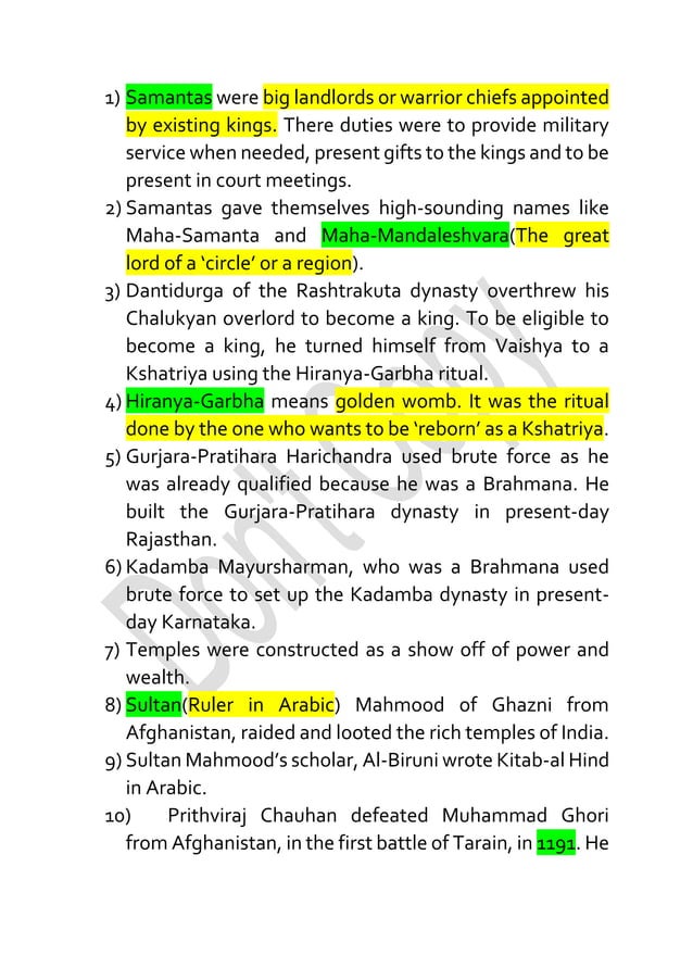 Class 7 Chapter 2 History New Kings and Kingdoms Notes (NCERT) PDF